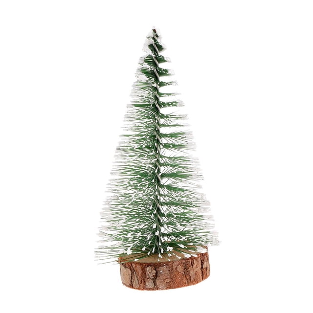 Mini árbol de Navidad, decoraciones festivas con base de madera. 10 cm