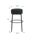 thumbnail image 5 of 30" Tall, Round High Bar Stools, Set of 2 - Contemporary upholstered dining stools for kitchens, coffee shops and bar stores - Includes sturdy hardware support legs Black, 5 of 9