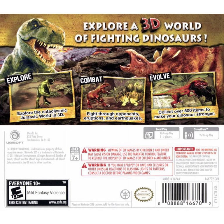 Combat of Giants: Dinosaurs 3D, Ubisoft, (Nintendo 3DS), (Physical