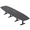 Asian Night w/Matte Black Base no Electric, variant on 16 Person Arc Boat Modular Powered Conference Table Metal T-Bases
