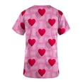 thumbnail image 5 of Valentine's Day Savings Clearance 2024! TAGOLD Women Scrub Tops, Print Scrub Tops, Women Valentine Day Short Sleeve V-neck Tops Printed Pockets Blouse Nursing, 5 of 5