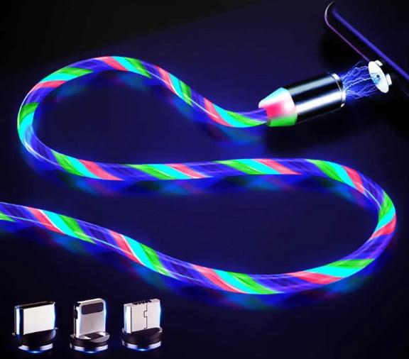 CANDY FLOW LED LIGHT USB Cable charger FOR iPhone 7 8 X 5s 5c 6 plus MICRO B C 