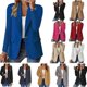 thumbnail image 1 of 26-27 Women's Blazer Casual Bussiness Blazers Long Sleeve Button Down Blazer Jacket Solid Lapel Suite Jacket with Pockets, 1 of 5