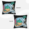 thumbnail image 4 of LNWH Beach Skull Throw Pillow Covers, Square Soft Linen Decorative Pillow Cases, 16"x16", 4 of 8