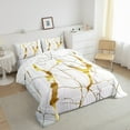 thumbnail image 3 of Manfei Abstract Marble 2pcs Bedding Comforter Set,Stone Patter Twin Comforter Sets,Gold Metallic Breathable Bedding Set,Super Cozy Watercolor Room Decor,Reversible, 3 of 8