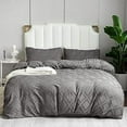 thumbnail image 1 of Apex Global Duvet Cover Full - 3 Piece - Microfiber Tufted Boho Textured Duvet Cover - Jacquard Rhombus Geometric Pattern with Corner Ties & Zipper Closure (Grey)…, 1 of 1