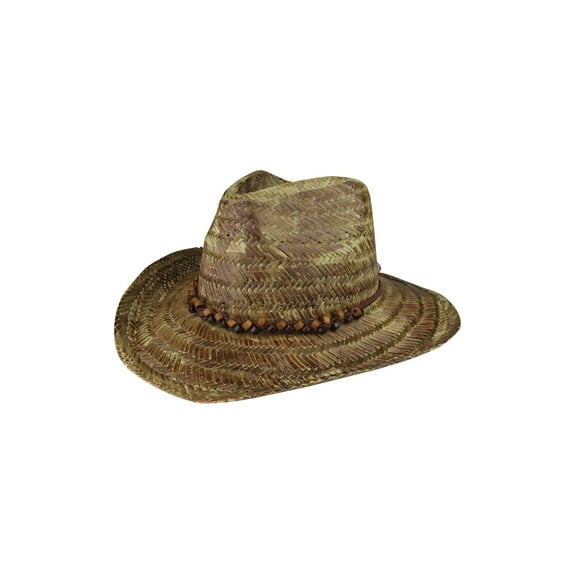 Western Tea Stained Straw Hat - Brown