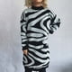 thumbnail image 4 of Ailaofu Women’s Mock Neck Sweater,Zebra Print Top,Knit Pullover Sweater Long Sleeve for Women Trendy 2025, 4 of 5