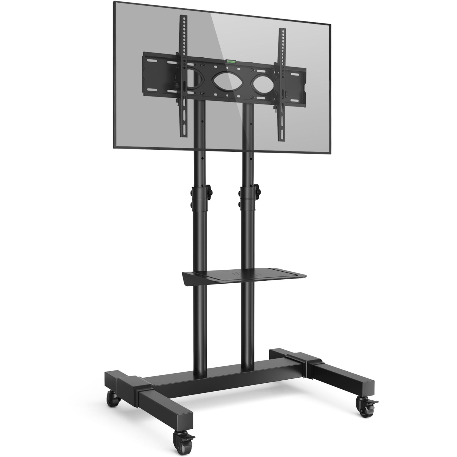 Rolling Floor TV Stand with Swivel Mount on Wheel and Audio Shelf for 37-75’’ TV 
