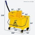 thumbnail image 2 of Spaco 21 Quart Mop Bucket Side Press Wringer on Wheels With Panel, Collapsible Mop Bucket on Wheels for Industrial Mop Cleaning, 2 of 7