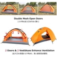 thumbnail image 3 of 1 2 3 Person 3 Season Tent for Camping Backpacking Hiking Easy Set Up Waterproof Lightweight Professional Double Layer Aluminum Rod & Carry Bag, 3 of 7