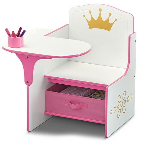 Delta Children Princess Crown Chair Desk with Storage Bin, Greenguard Gold Certified