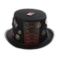 thumbnail image 1 of Sombrero de disfraz de Cosplay Punk Goth Steampunk para hombres mujeres edad industrial hecho de fieltro Macarena sombreros de copa de los hombres, 1 of 6