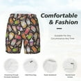 thumbnail image 6 of Picia Milk Tea pattern Mens Swim Trunks with Compression Liner Stretch Beach Shorts Quick Dry with Zipper Pockets No-Chafing Board Shorts-Large, 6 of 9