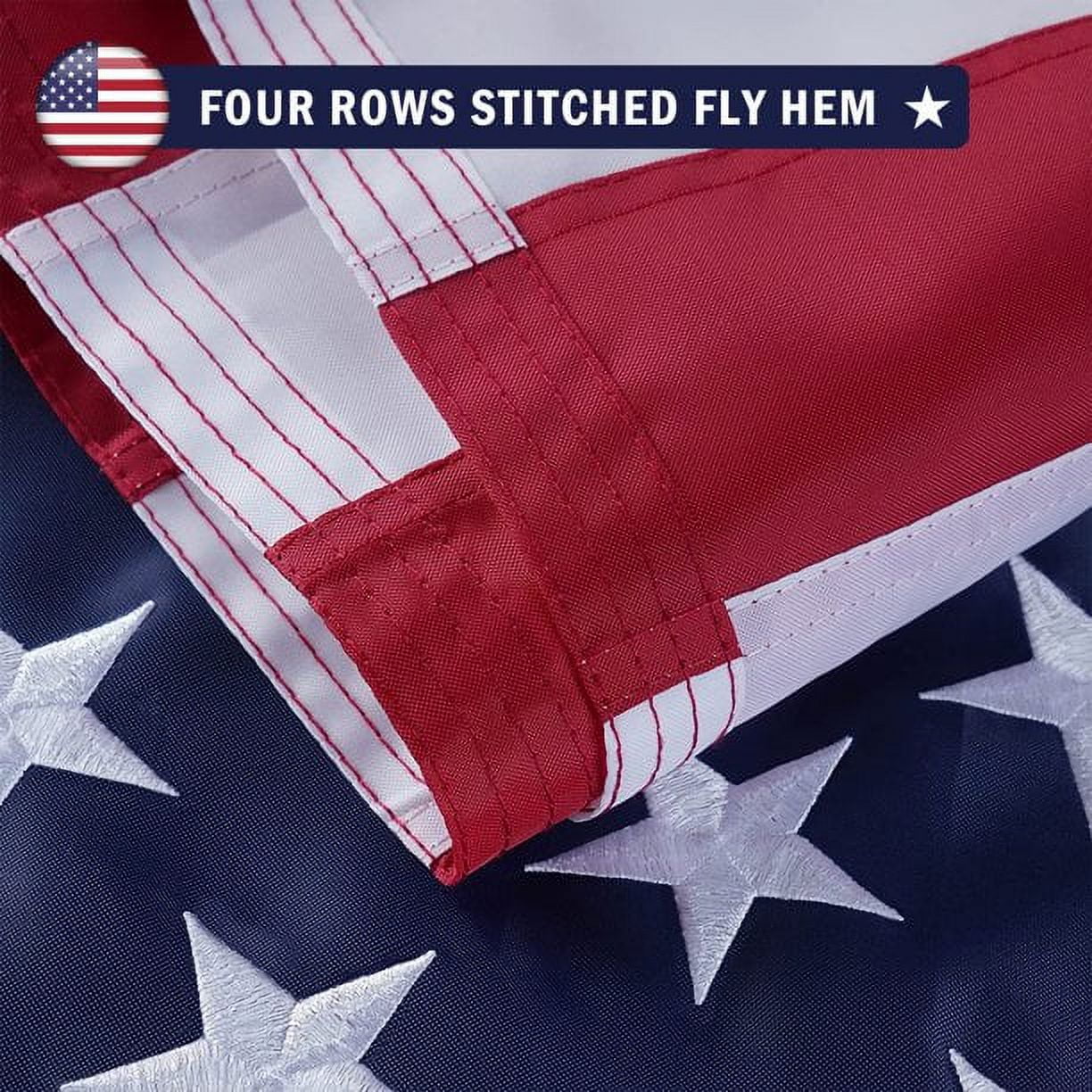 TOPFLAGS 8' x 12' ft American Flag Outdoor The Strongest, Longest Lasting, 8x12 foot. Embroidered Stars Sewn Stripes Brass Grommets Foot Heavy Duty Nylon