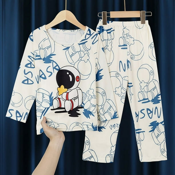 Pijamas para niños Primavera y Otoño de manga larga para niño niña pequeña Niños medianos y grandes Lindo estilo princesa ropa de casa