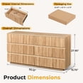 thumbnail image 5 of Ktaxon Fluted 6 Drawer Double Dresser Wood Dresser Storage Cabinet Drawer Organizer Chest of Drawers for Bedroom, Oak, 5 of 10