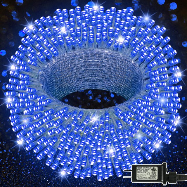 Cadena de luces LED LJLNION 300, 30 m, azul, resistente al agua, 110 V