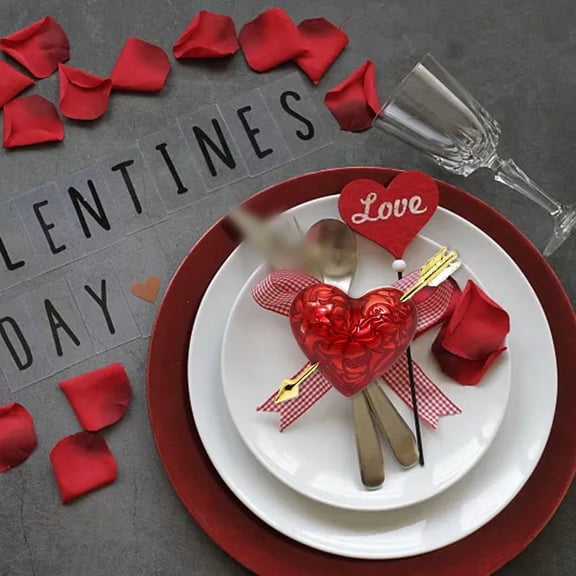 Valentine Heart Napkin Rings Set Of 6 - Metal Valentines Day Napkin Rings YIWEI