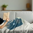thumbnail image 3 of Anime Soft Flannel Fleece Blanket, Illustration of a Girl Against Background of Space with Stars and Moon near Her Hand, Cozy Plush for Indoor and Outdoor Use, 50" x 70", Multicolor, by Ambesonne, 3 of 5