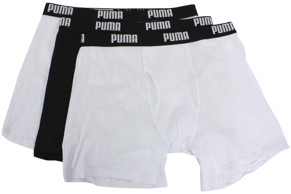 PUMA Puma Men's White Cotton Moisture Wicking 3Pack Boxer Briefs