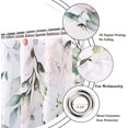 thumbnail image 3 of Spring Shower Curtain, Sage Green Eucalyptus Leaf Pink Watercolor Floral Botanical Plants Bathroom Curtain Waterproof Fabric Machine Washable with Hooks, 72" Wx84 L, 3 of 6