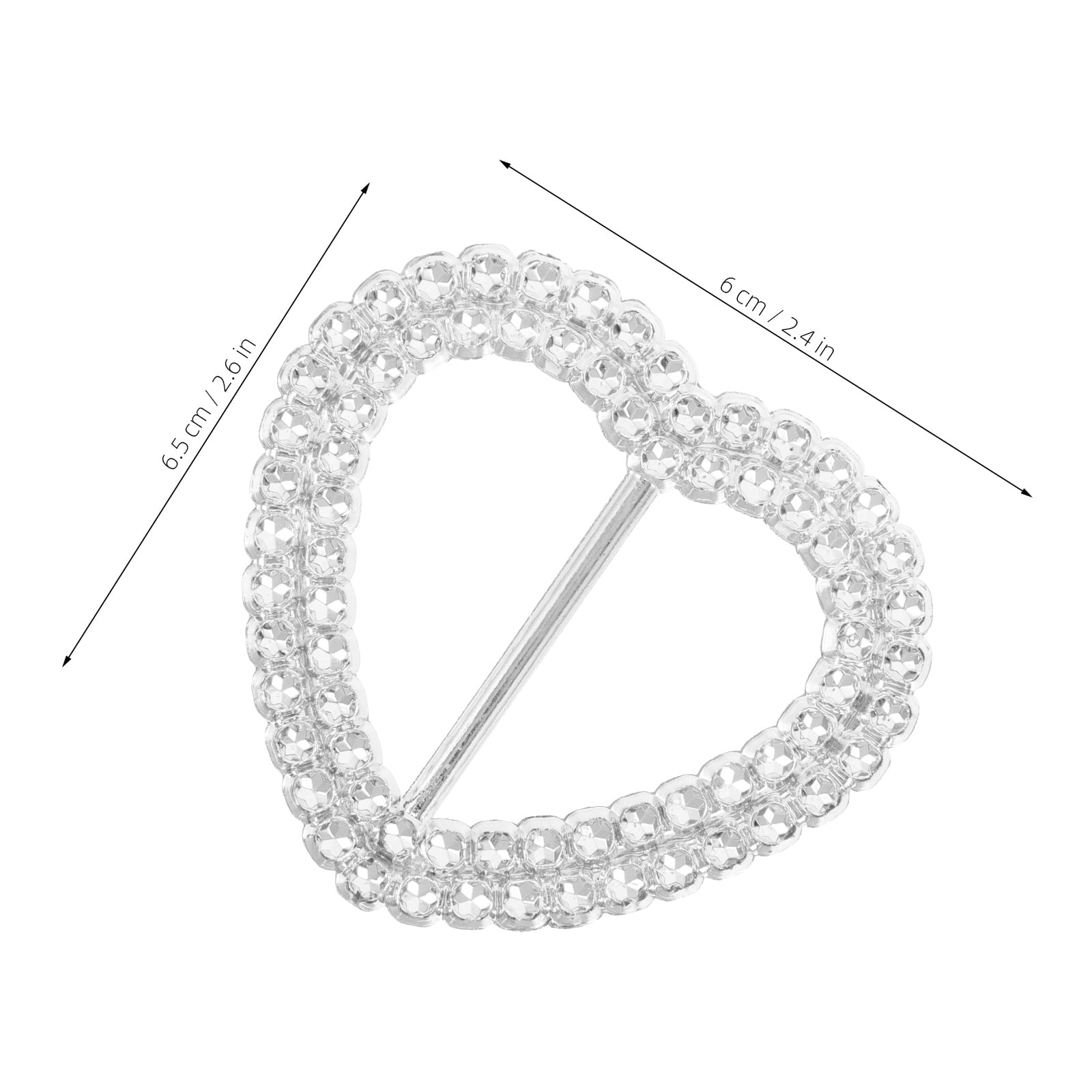 ELAYARD 100Pcs Elegant Heart Rhinestone Scarf Buckle Easy to Use Scarf Clip Accessory
