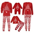 thumbnail image 3 of Shadoumai Matching Family Christmas Pajamas For Couples, Xmas Tree Print Tops Long Sleeve Holiday Sleepwear Sets For Mom Dad Fall Clothes, 3 of 9