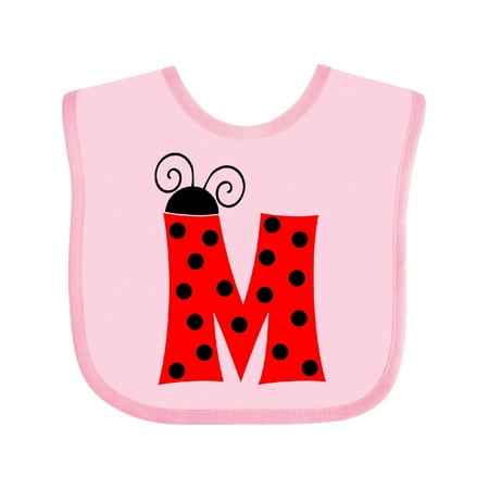 

Inktastic Cute Lady Bug Initial M Gift Baby Boy or Baby Girl Bib