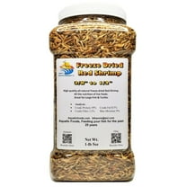 1-lb 5oz Freeze Dried Red Shrimp 3/8" to 1/2" for All Tropical Fish, Marine Fish, Large Cichlids, Koi, Pond Fish, Land & Aquatic Turtles. Aquatic Foods Premium Tropical Fish Foods. 1-lb 5oz-Jar