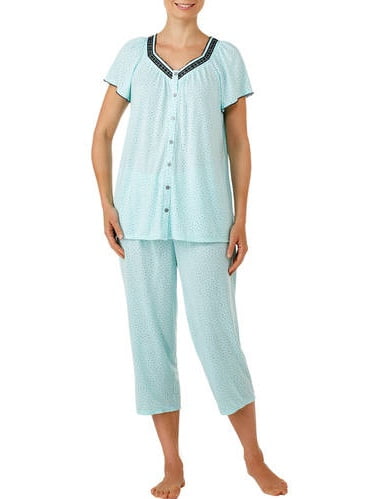 Women's Pajama Flutter Short-Sleeve 2-Piece Sleepwear Set - Walmart.com