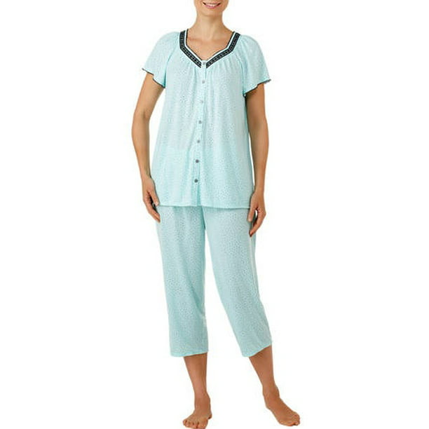 Women's Pajama Flutter Short-Sleeve 2-Piece Sleepwear Set - Walmart.com