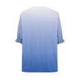 thumbnail image 4 of Aofany Plus Size Blouses for Women Pleated Puff Short Sleeve Tunic Tops Casual Summer Round Neck Gradient T Shirts, 4 of 4