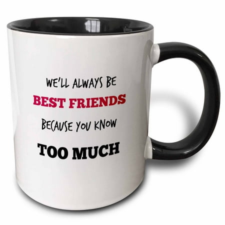 3dRose Best friends. Friendship. Saying. Quotes. - Two Tone Black Mug, (Cool Best Friend Sayings)