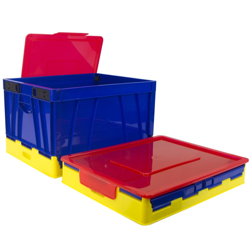 Folding Storage Cube with Lid, Classroom Colors (Case of 4)