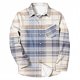 thumbnail image 5 of Blusa y camisa de manga larga con cuello vuelto para hombre, informal, a la moda, con botones, estampado a cuadros, blusa elástica de manga larga con cuello vuelto, blusa de poliéster para hombre, 5 of 5