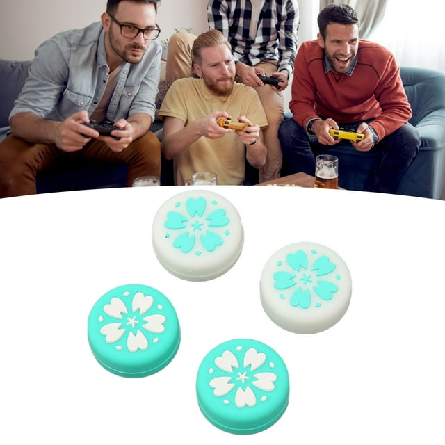 4Pcs Cute Thumb Grip For Switch, Soft Silicone Prevent Slip Replacement Joystick , Lightweight And Thin, Compatible With Switch Lite And Switch OLED