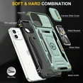 thumbnail image 2 of Dteck Case For iPhone XR,Magnetic Armor Shockproof Ring Stand Slide Camera Lens Protector Hard PC Cover,Darkgreen, 2 of 7