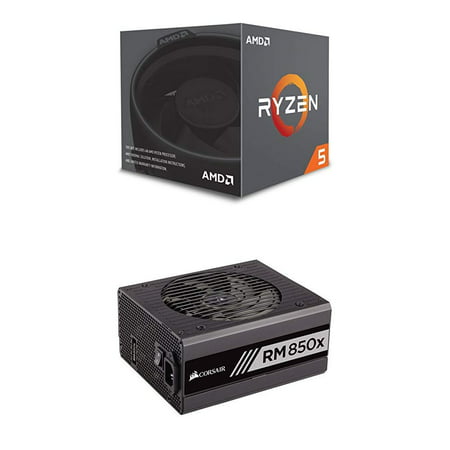 AMD Ryzen 5 2600X Processor with Wraith Spire Cooler and CORSAIR RMX Series, RM850x, 850 Watt, (Best Liquid Cooler For Ryzen)