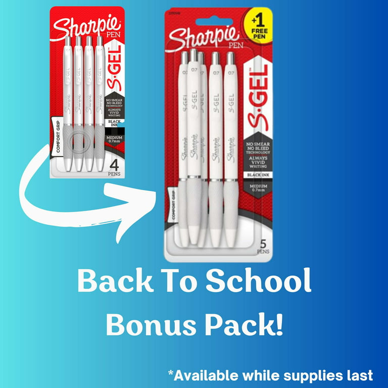 Sharpie S Gel Pens Medium Point 0.7 mm Black Barrel Black Ink Pack Of 4  Pens - Office Depot