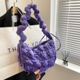 thumbnail image 6 of LinYooLi Crescent Bag for Women Small Velvet Padded Cotton Quilted Tote Bag Puffer Tote Bag Dumpling Crossbody Hobo Purse, 6 of 7