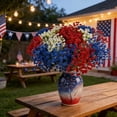 thumbnail image 6 of 60Pcs Artificial Flowers in Red White Blue, Spring Decor Porch Patio Balcony Yard 4th of July 250th Anniversary, 6 of 9