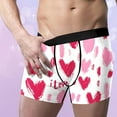 thumbnail image 4 of Men's Valentine's Day Printed Boxer Briefs Breathable Close Fitting Comfortable Underwear with Elastic Waistband, 4 of 8