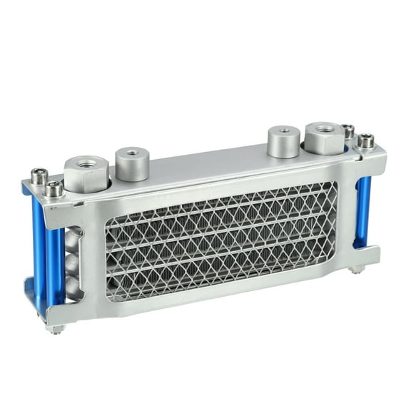 Unique Bargains Silver Tone M10 Interface Engine Oil Cooler Radiator Universal for Dirt Bike Monkey Bike 50CC-160CC