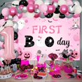 thumbnail image 3 of Halloween 1st Birthday Decorations for Girls - First Boo Day Balloon Garland Arch Kit Backdrop, 3D Black Bat Wall Stickers for Halloween First Birthday Party Supplies, 3 of 6