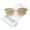 Gold / Gold Mirror, variant on zeroUV Female Women's Metal Frame Arrow Temples Colored Mirror Flat Lens Cat Eye Sunglasses (Black / Purple Mirror) - 58mm