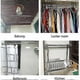 thumbnail image 4 of 4 Pcs Stainless Steel Rod Support For Curtain Rod Holders For Wardrobe Pillar Wall Rail Clothes Support For Wardrobe Closet (black), 4 of 5