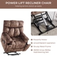 thumbnail image 6 of Bonzy Home Large Power Lift Recliner Chair with Massage and Lumbar Heating for Elderly Big People, Overstuffed Wide Recliners with 2 Concealed Cup Holders and Side Pocket, Brown, 6 of 12