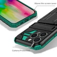 thumbnail image 4 of Allytechgroup for iPhone 16 Pro Max Rugged Case with Cards Holder, Heavy Duty Shockproof Hybrid PC TPU Back Cover Anti-Scratch Bumper Protective Phone Case for iPhone 16 Pro Max, Darkgreen, 4 of 9