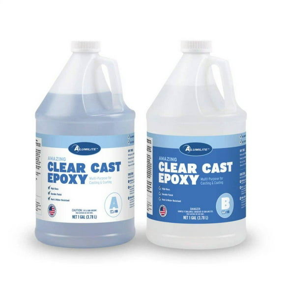 Alumilite Amazing Clear Cast Epoxy Resin Kit for Casting, Coating and Molding Art and Crafts, High-Gloss Plastic Finish, Easy-Pour Countertop and Encapsulation - 2 Gal (1 Gal Part A   1 Gal Part B)